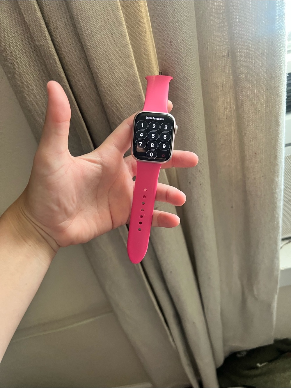 Apple Watch with Pink Sport Band